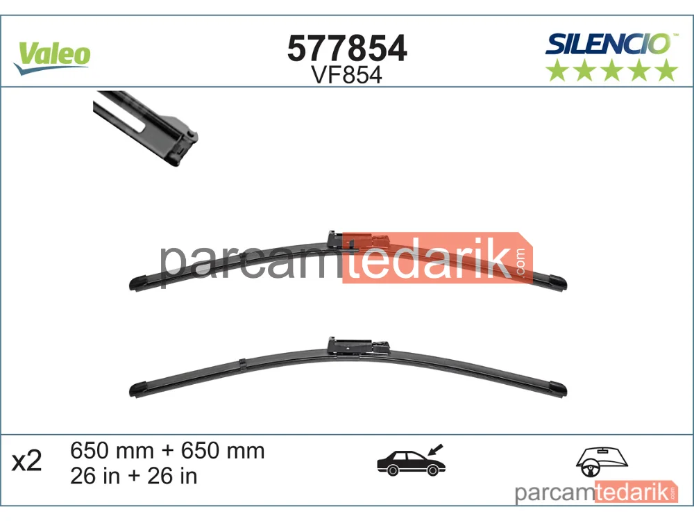577854 | Silecek Süpürgesi Ön (650 mm) — Seat Altea XL, Seat Altea, Seat Toledo III